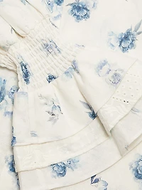 Le Champ Lucinda Floral Linen-Cotton Blouse