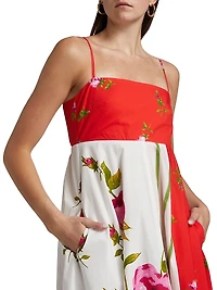 Le Champ Rue Floral Cotton Maxi Dress