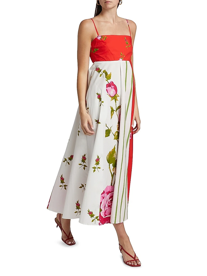 Le Champ Rue Floral Cotton Maxi Dress