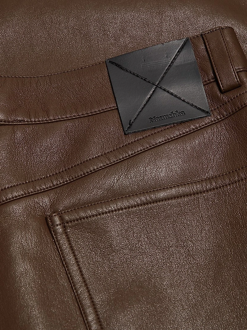 Cintia Faux Leather A-Line Midi-Skirt