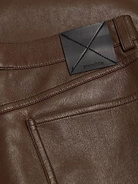 Cintia Faux Leather A-Line Midi-Skirt