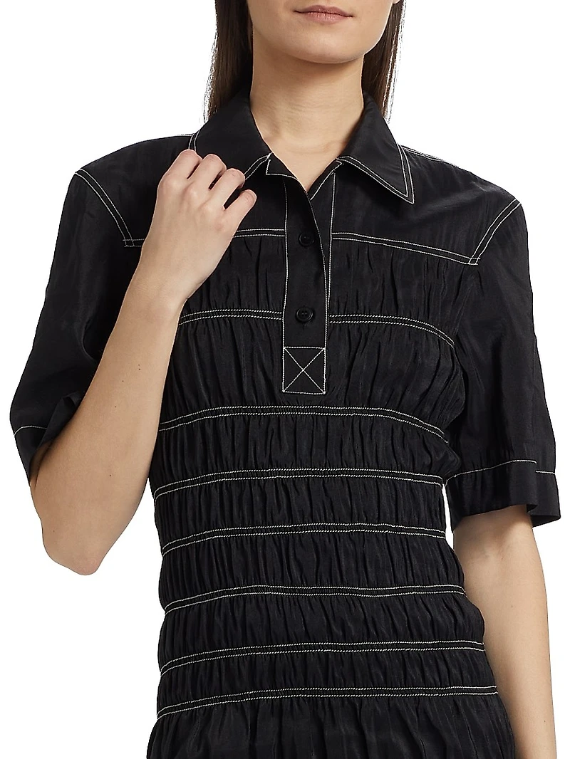 Nomia Smocked Poplin Shirtdress