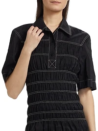 Nomia Smocked Poplin Shirtdress