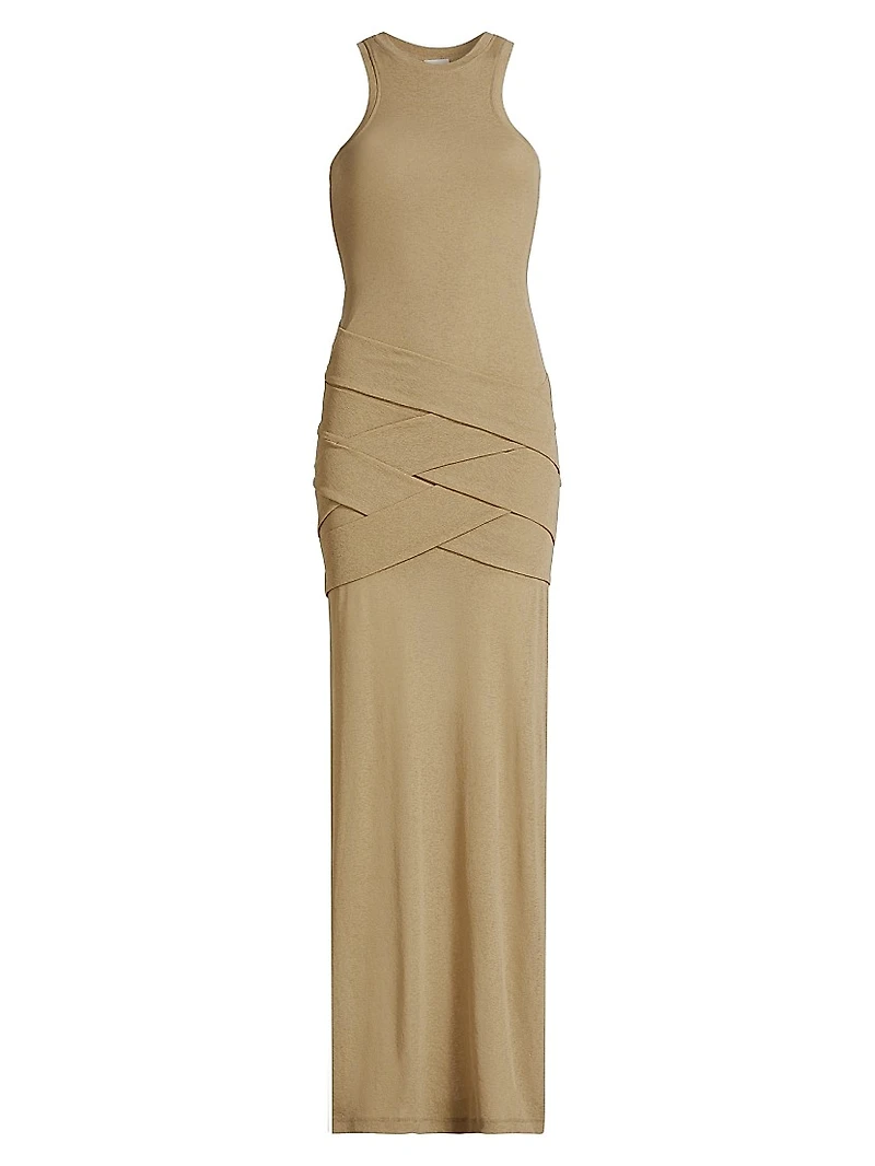 Arisa Draped Jersey Maxi-Dress
