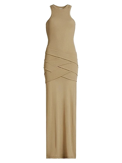 Arisa Draped Jersey Maxi-Dress