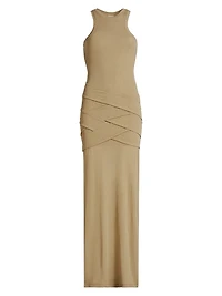 Arisa Draped Jersey Maxi-Dress