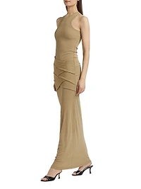 Arisa Draped Jersey Maxi-Dress