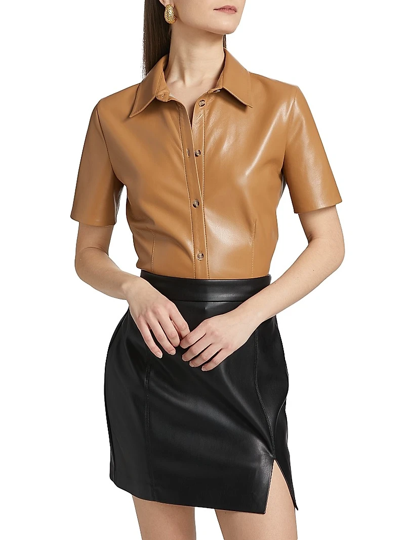 Clare Faux Leather Shirt