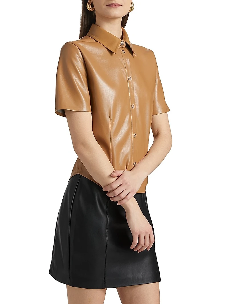 Clare Faux Leather Shirt