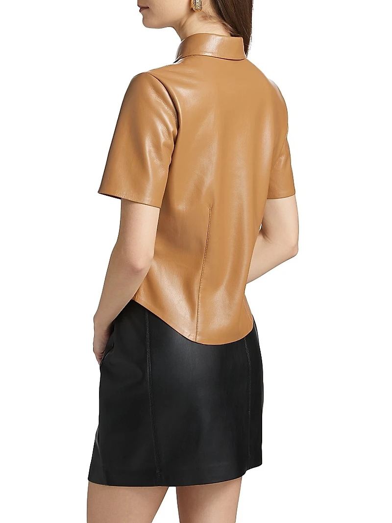 Clare Faux Leather Shirt