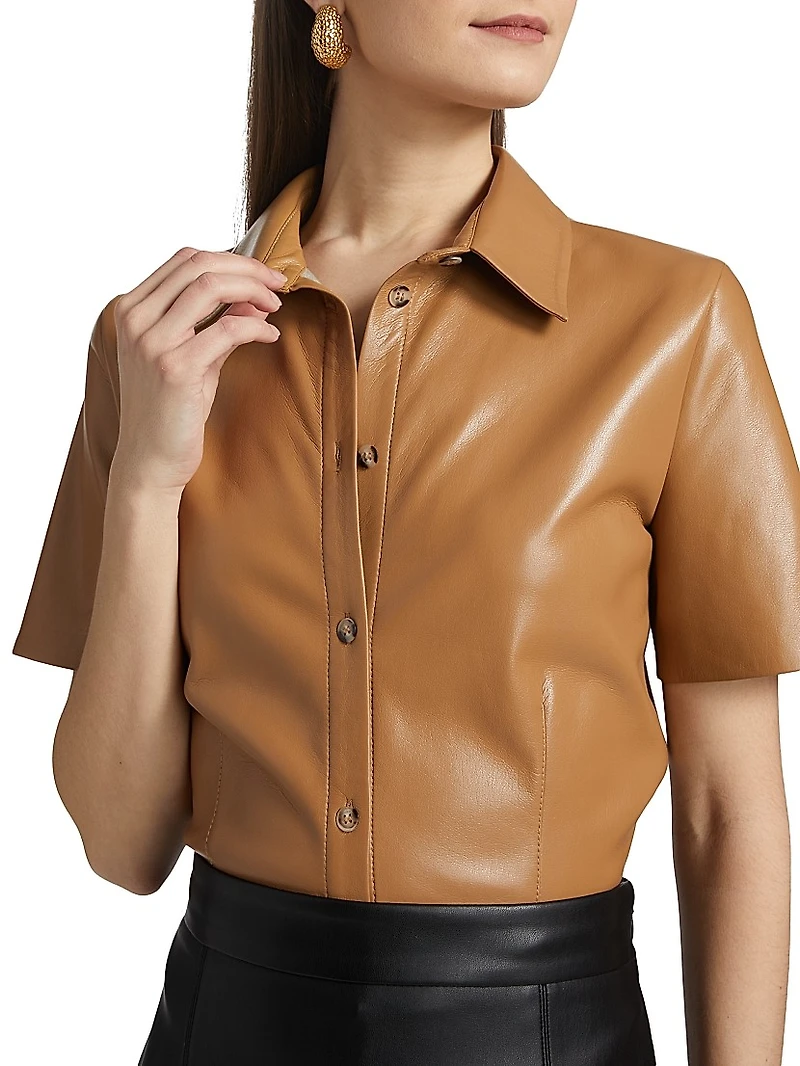 Clare Faux Leather Shirt