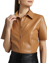 Clare Faux Leather Shirt