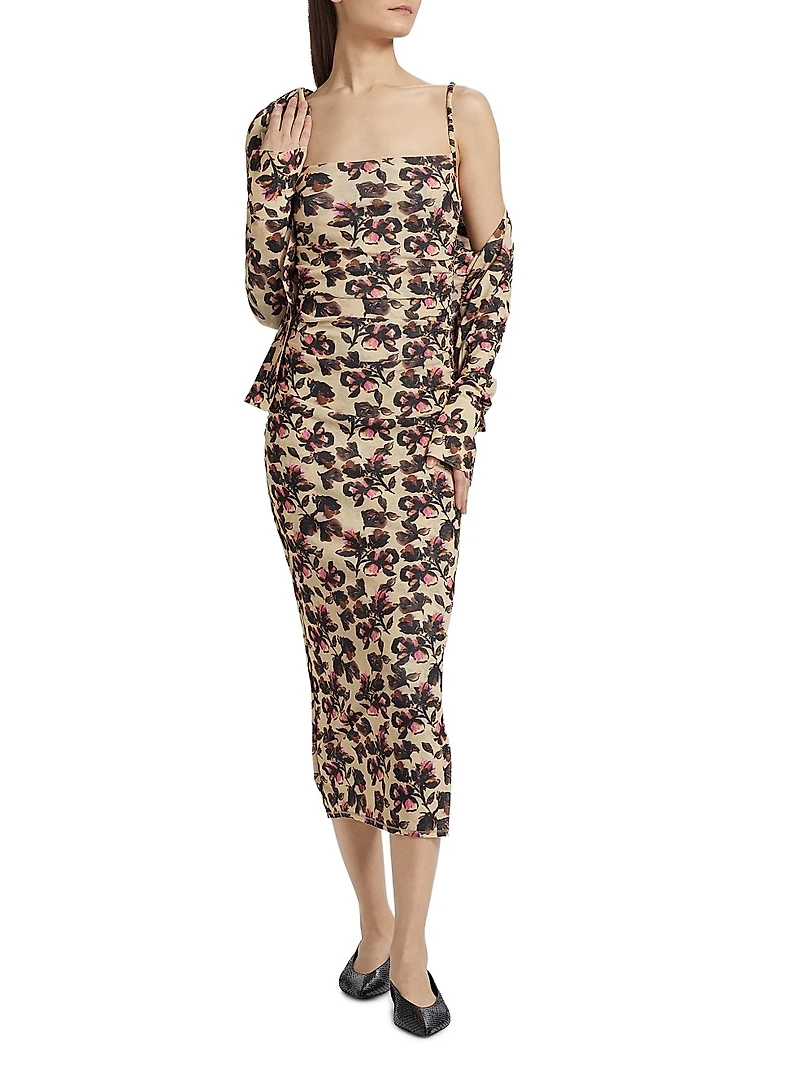 Alexa Floral Jersey Midi-Dress