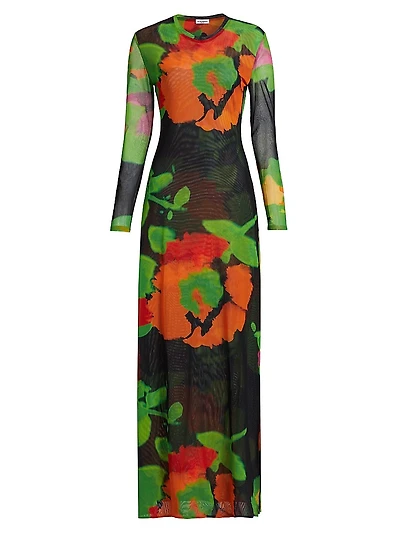 Scarlet Floral Fitted Maxi Dress