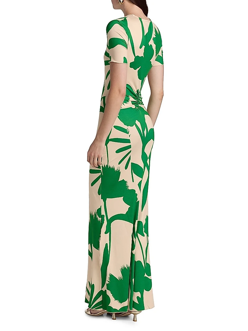 Annie Leafy Short-Sleeve Gown