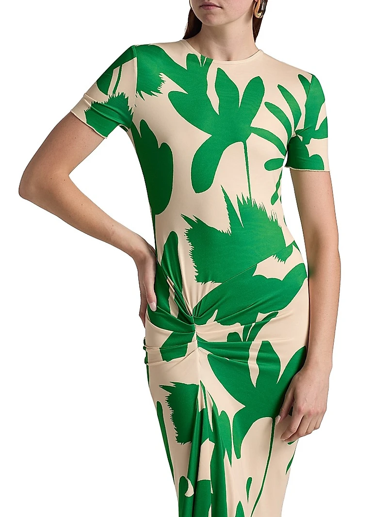 Annie Leafy Short-Sleeve Gown