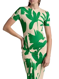 Annie Leafy Short-Sleeve Gown