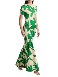 Annie Leafy Short-Sleeve Gown