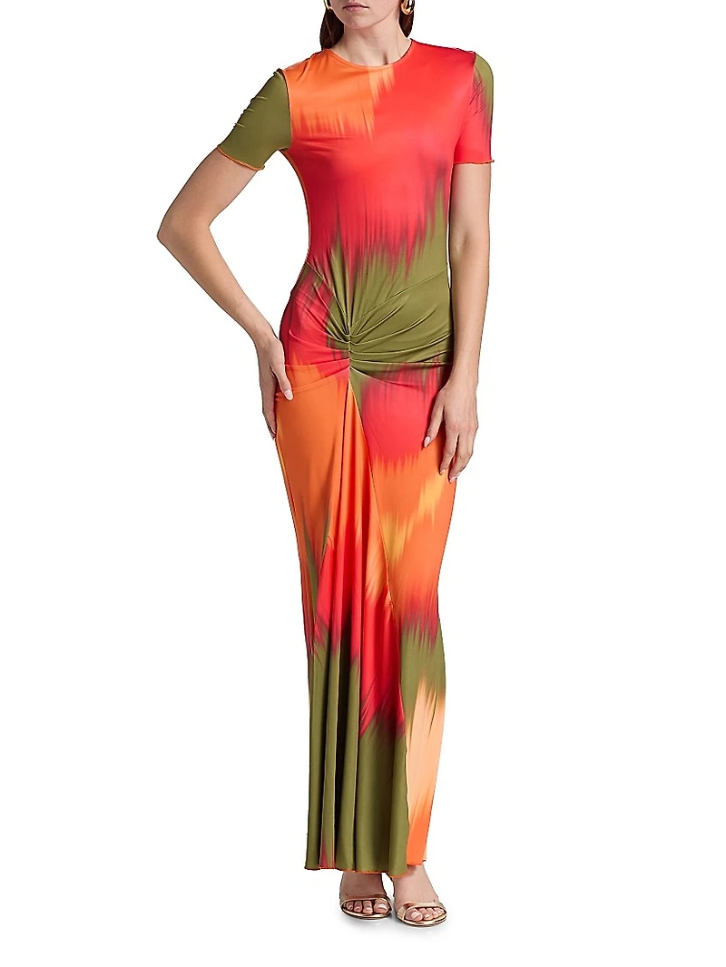 Annie Dyed Short-Sleeve Gown