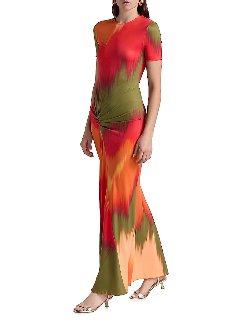 Annie Dyed Short-Sleeve Gown