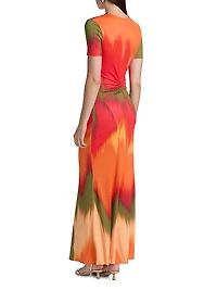 Annie Dyed Short-Sleeve Gown