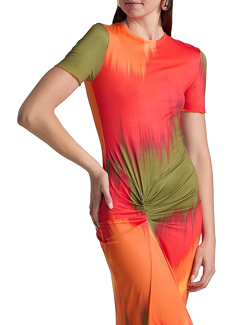 Annie Dyed Short-Sleeve Gown