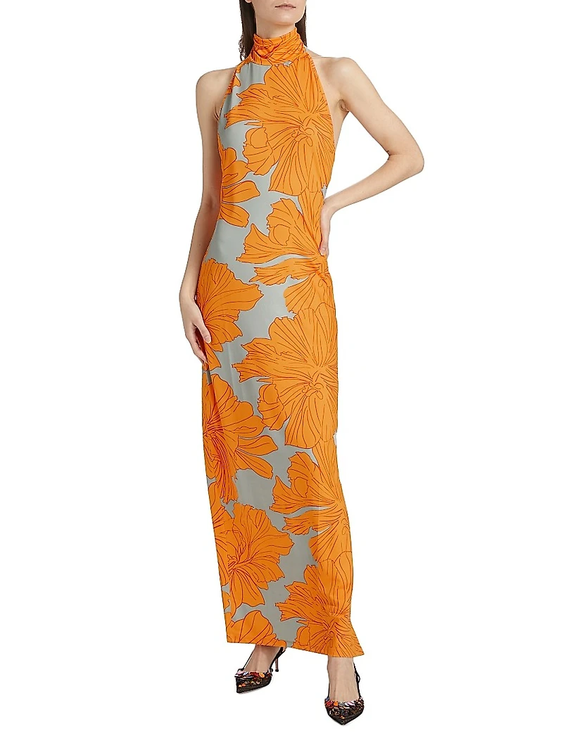 Montana Floral Turtleneck Maxi Dress