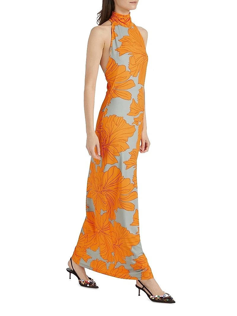 Montana Floral Turtleneck Maxi Dress