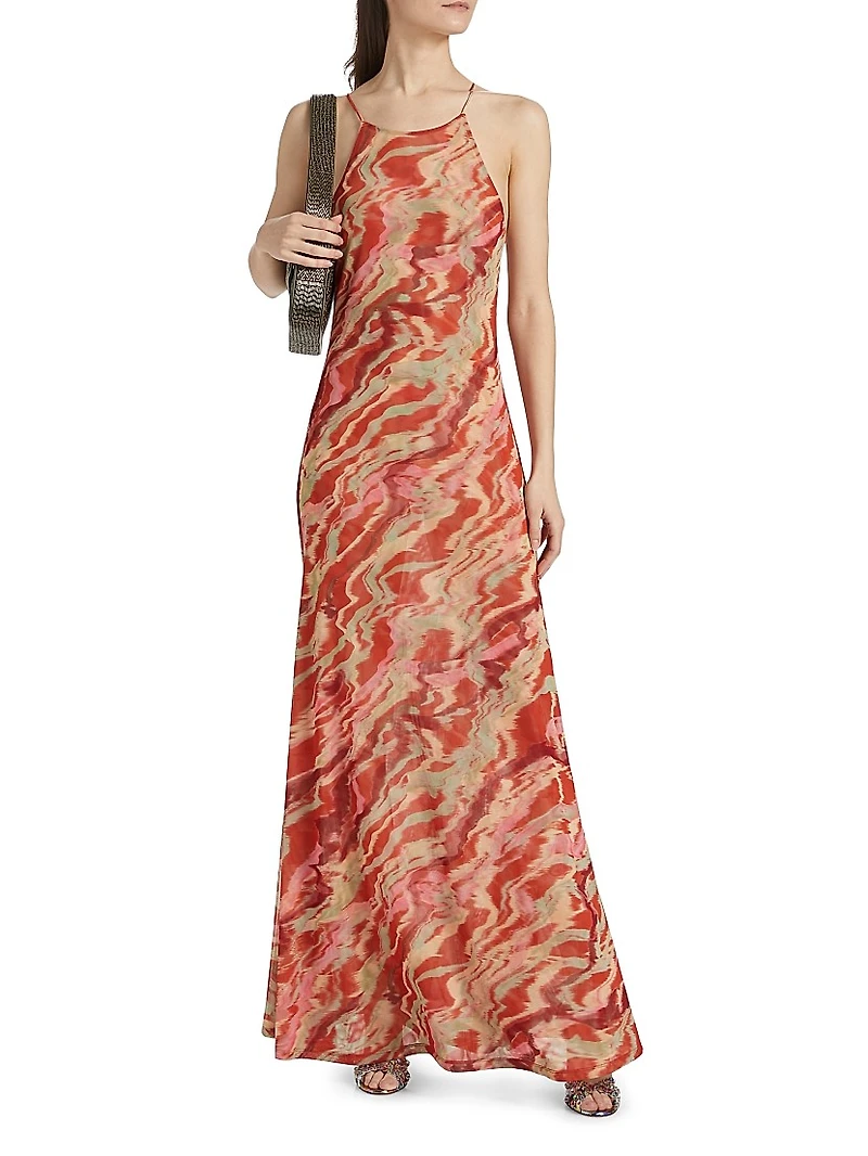 Samantha Printed Scoopneck Maxi Dress