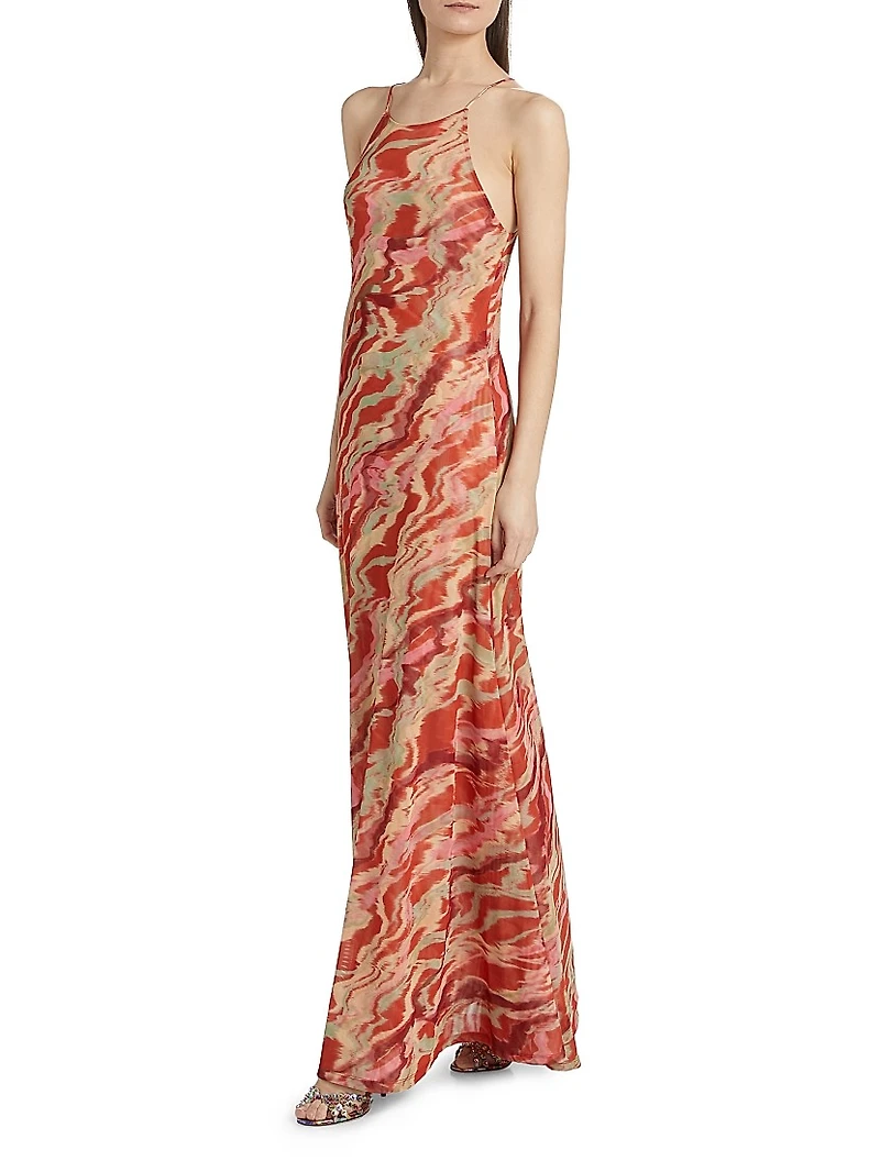 Samantha Printed Scoopneck Maxi Dress
