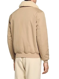 Shearling Collar Aviator Jacket