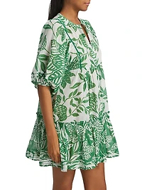 Aria Floral Cotton V-Neck Minidress