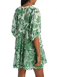 Aria Floral Cotton V-Neck Minidress