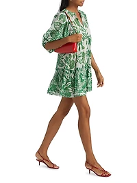 Aria Floral Cotton V-Neck Minidress