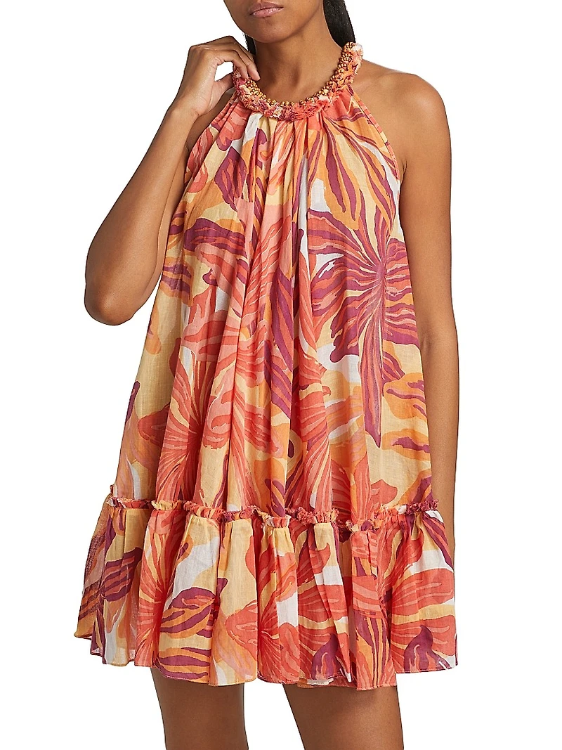 Cleo Floral Cotton A-Line Minidress