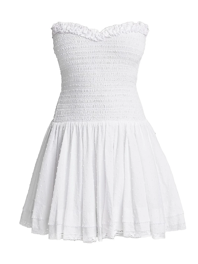 Cory Cotton Smocked Strapless Minidress