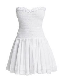 Cory Cotton Smocked Strapless Minidress