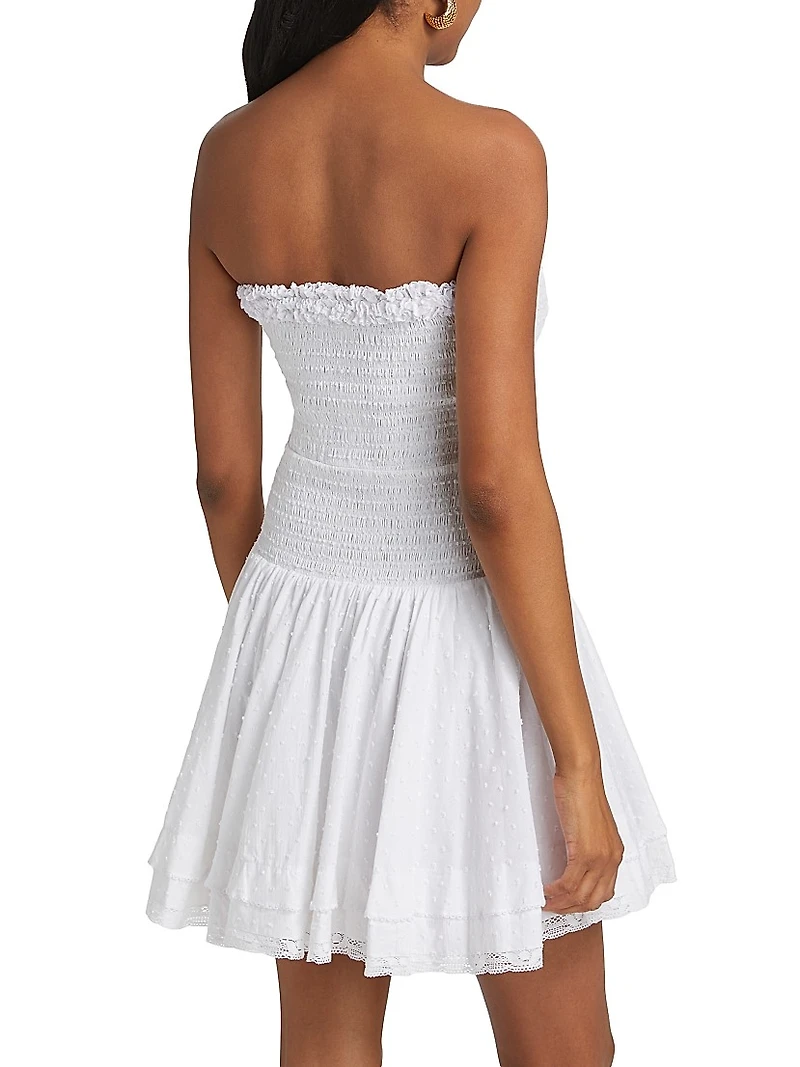 Cory Cotton Smocked Strapless Minidress