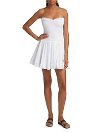 Cory Cotton Smocked Strapless Minidress