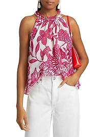 Cleo Embellished Floral Cotton Top