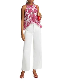 Cleo Embellished Floral Cotton Top