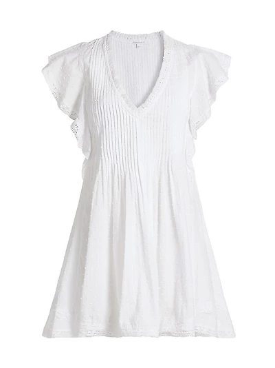 Mila Embroidered Cotton A-Line Minidress