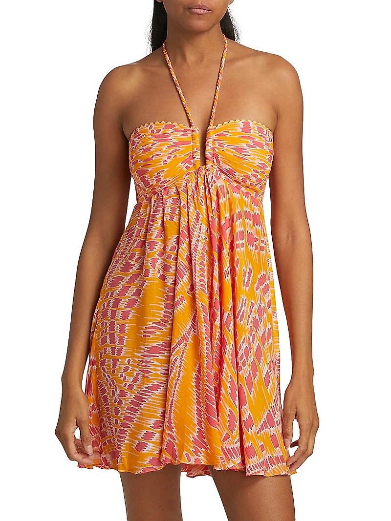 Calla Abstract Halterneck Minidress