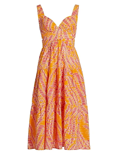Coco Abstract Cotton Midi-Dress