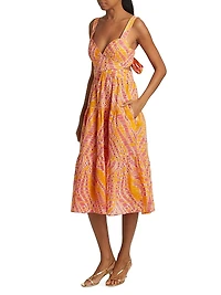 Coco Abstract Cotton Midi-Dress