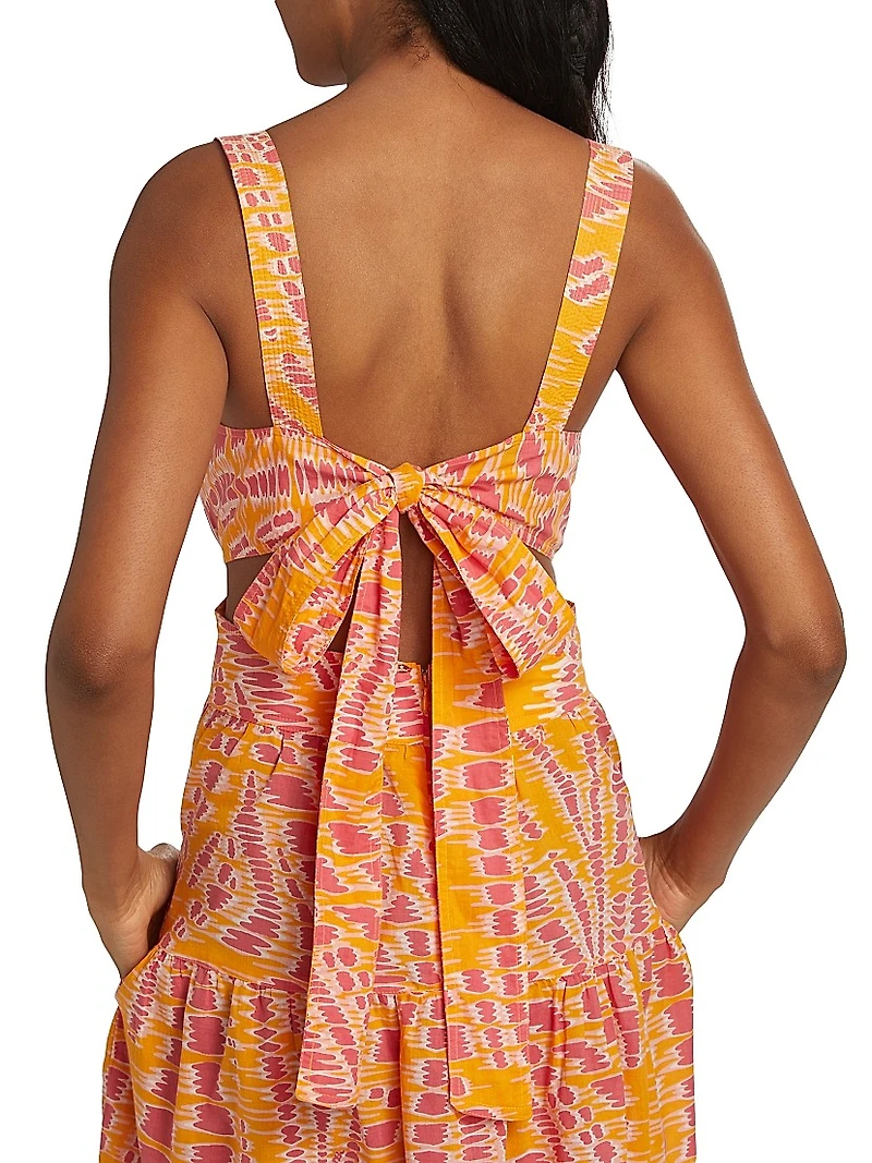 Coco Abstract Cotton Midi-Dress