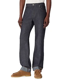 Cuffed Wide-Leg Jeans