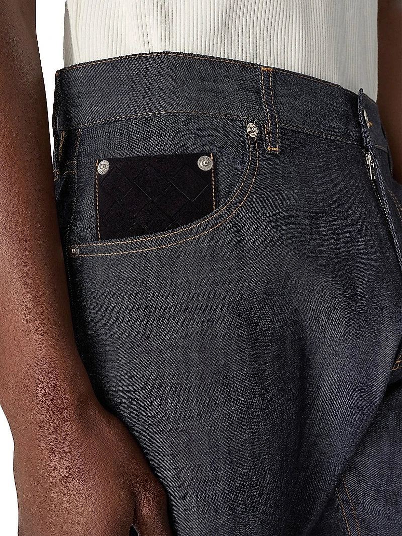 Cuffed Wide-Leg Jeans