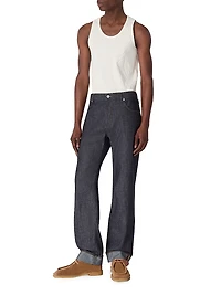 Cuffed Wide-Leg Jeans