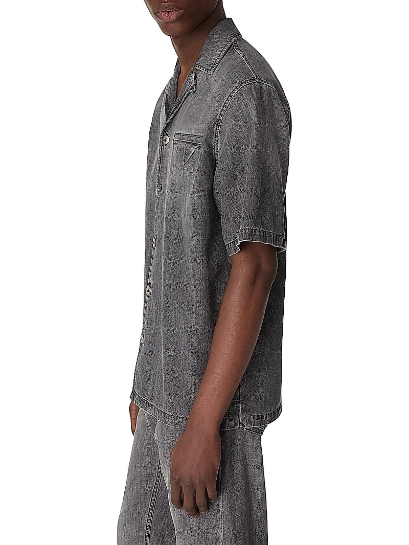 Denim Short-Sleeve Shirt
